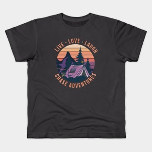 Live, love, laugh, chase adventures Kids T-Shirt